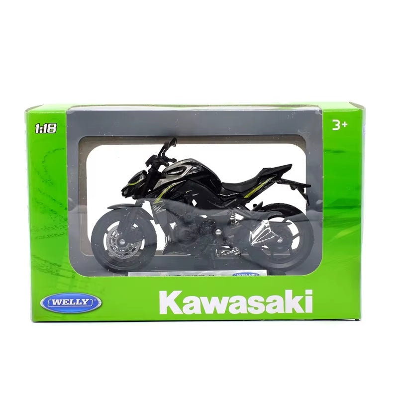 1:18 Kawwasaki H2R/Z1000/ZX10 Alloy Diecast Motorcycle Model Workable Shork-Absorber Toy for Children Gifts Toy Collection