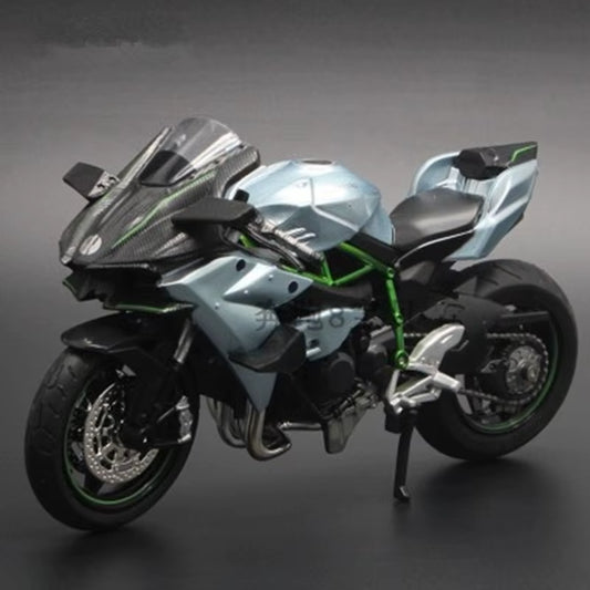 1:12 KAWASAKI H2R Alloy Racing Motorcycle Simulation Metal Street Motorcycle Model with Sound and Light Collection Kids Toy Gift